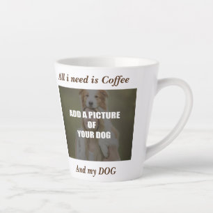 Caneca De Café Latte Café e meu Travesseiro decorativo de Cachorro