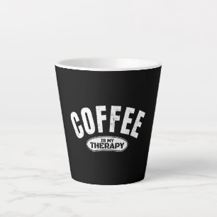 Caneca De Café Latte café é minha terapia cafeína tipografia engraçada