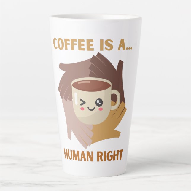 CANECA DE CAFÉ LATTE CAFÉ É UM DIREITO HUMANO (Frente)