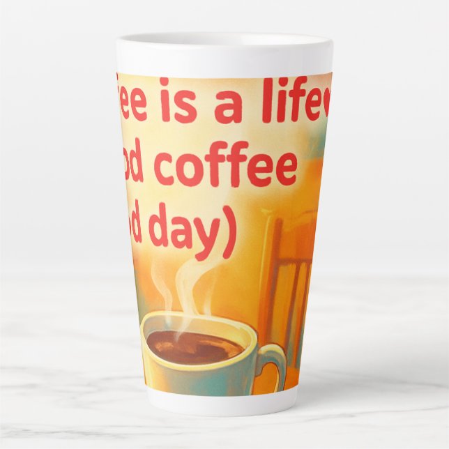 Caneca De Café Latte Café é uma vida  (Frente)