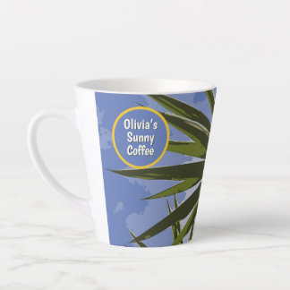 Caneca De Café Latte Café Ensolarado Personalizado Tropical Yucca