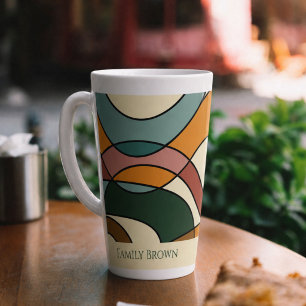 Caneca De Café Latte Café Estilo Abstrato Retro Personalizado