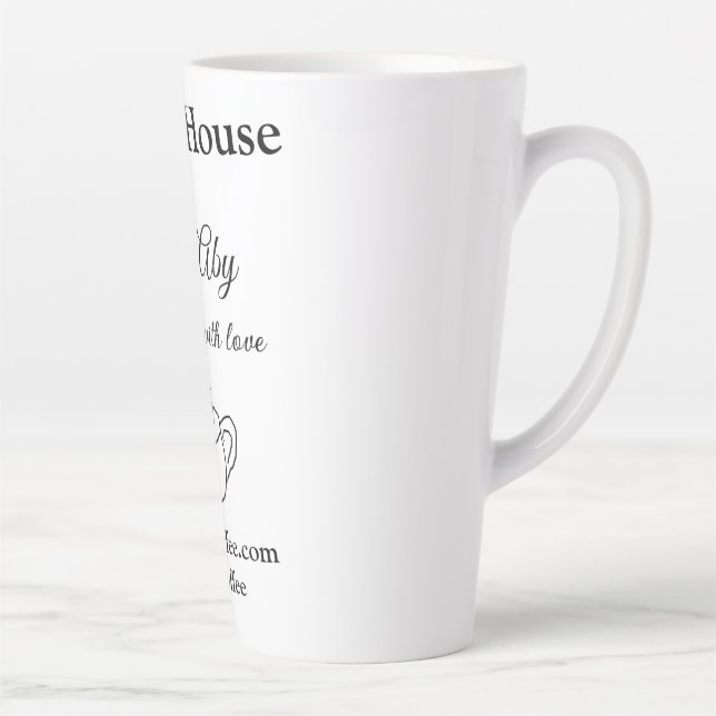 Caneca De Café Latte Café feito com amor adicionar texto site social (Direita)
