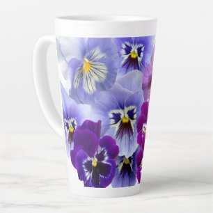 Caneca De Café Latte Café Floral Violeta Pensativa
