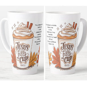 Caneca De Café Latte Café Jesus Enche Meu Copo Salmo 23:5