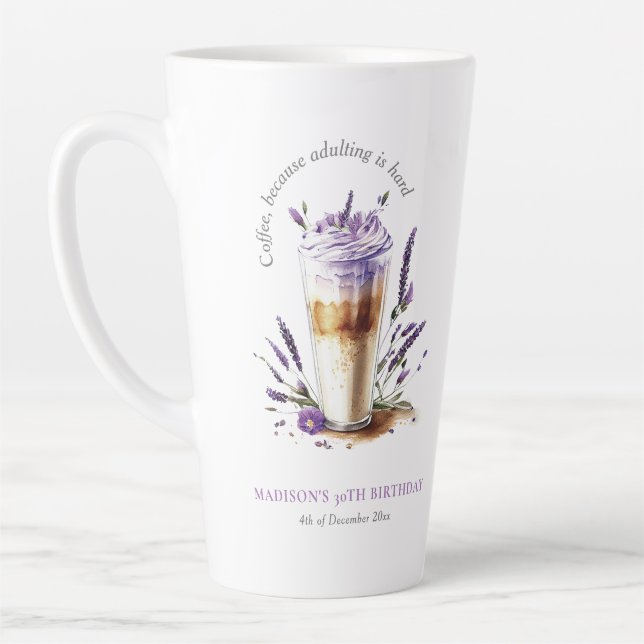 Caneca De Café Latte Café Latte Aniversário Personalizado (Esquerda)