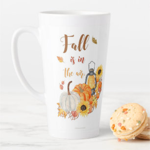 Caneca De Café Latte Café Latte Naranja y Red de moda dan gracias y ca