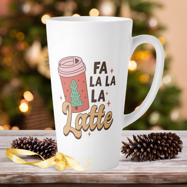 Caneca De Café Latte Café Lover Natal Fa La La Holiday (Criador carregado)