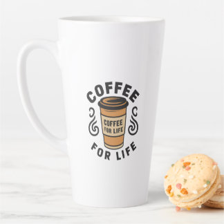 Caneca De Café Latte Café para a vida - Lança seu amor pelo café com
