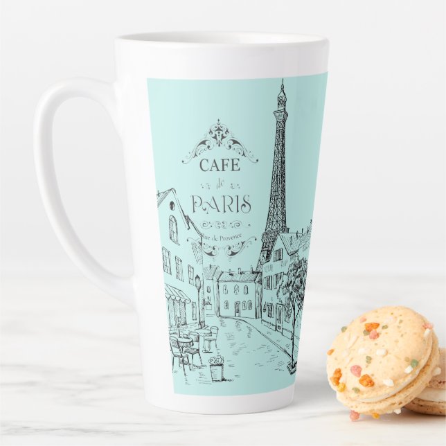 Caneca De Café Latte Cafe Paris Latte Mug (In Situ)