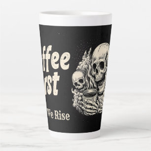 Caneca De Café Latte "Café Primeiro, Depois Nós Levantamos" com Desenho