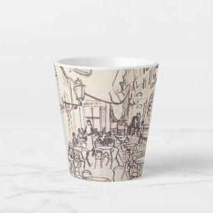 Caneca De Café Latte Cafe Terrace à Noite, Belas Artes, Van Gogh