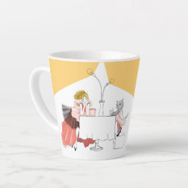 Caneca De Café Latte Cafe Time with Cats