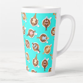 Caneca De Café Latte Café Viciado em Melhores Amigos Trendy Girly Paste