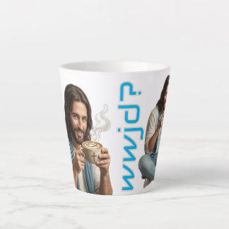 Caneca De Café Latte Café WWJD Vibes, Jesus Diário, Amor por Latte