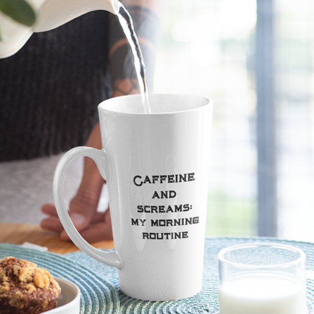 Caneca De Café Latte Cafeína E Gritares White Halloween (Criador carregado)