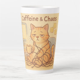 Caneca De Café Latte Caffeine and Choas Coffee Mug