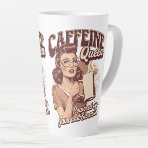 Caneca De Café Latte Caffeine Queen - Java & Sarcasm Retro Design