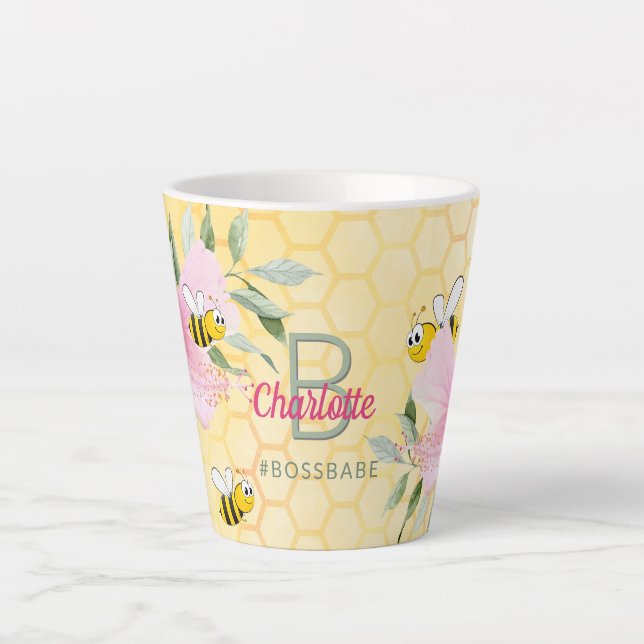 Caneca De Café Latte Cãibras-de-bico-de-bico-amarelo (Frente)