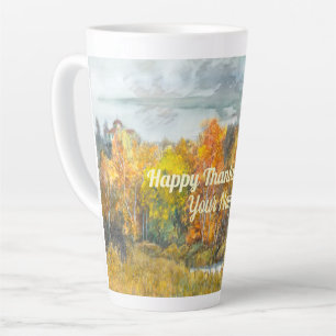 Caneca De Café Latte Cair paisagens aquáticas Latte Mug