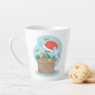 Caneca De Café Latte Caixa de artesanato com decoração de Natal e chapé