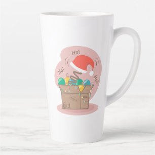 Caneca De Café Latte Caixa de artesanato com decoração de Natal e chapé