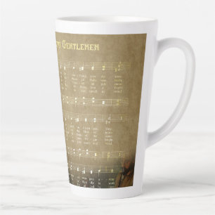 Caneca De Café Latte Caixa de Lembranças de Madeira com Partituras de N