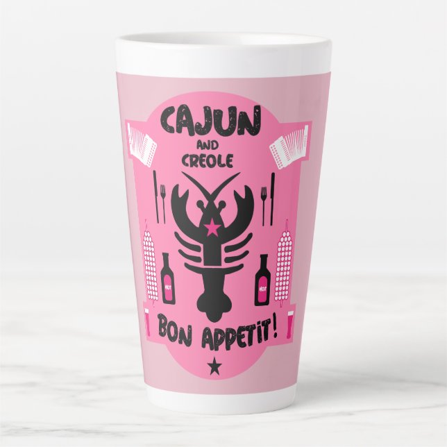 Caneca De Café Latte Cajun e Creole Cooks (Frente)