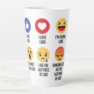 Caneca De Café Latte Cake Emojis