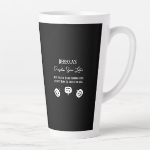 Caneca De Café Latte Calça de abóbora preta do Halloween Doce ou legal