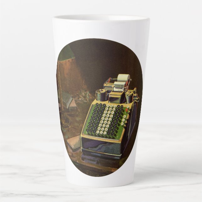 Caneca De Café Latte Calculadora Contábil Comptometer Empresarial Vinta (Frente)