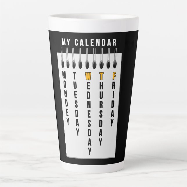 Caneca De Café Latte Calendário de Programadores (Frente)