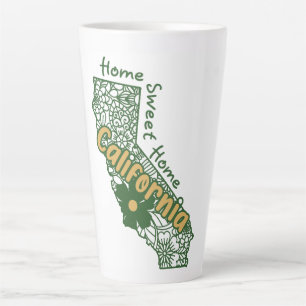 Caneca De Café Latte California Floral Doodles