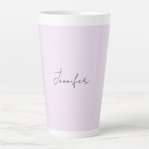 Caneca De Café Latte Caligrafia de Cores Pastéis Elegante Simples Nome