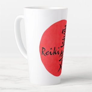 Caneca De Café Latte Caligrafia De Reiki E Palavra 1
