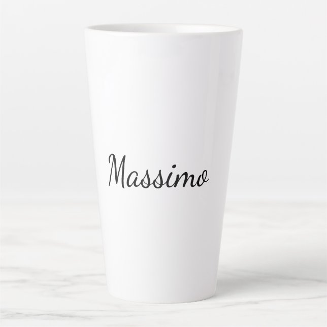 Caneca De Café Latte Caligrafia Elegante Simples Nome Simples (Frente)