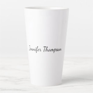 Caneca De Café Latte Caligrafia Elegante Simples Nome Simples