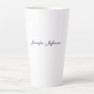 Caneca De Café Latte Caligrafia Moderna Elegante Simples Profissional