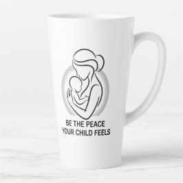 Caneca De Café Latte Calm Mother and Baby Minimalist Mantra