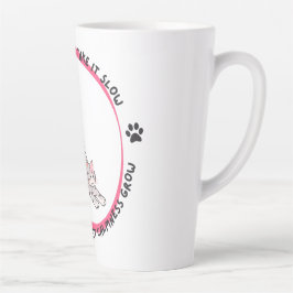 Caneca De Café Latte Calma em Ioga Cat - Inspiração em Cat