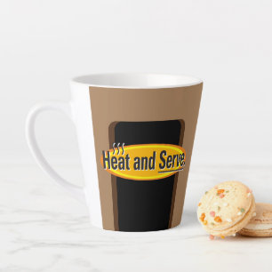 Caneca De Café Latte Calor e Servir Texto Preto Gfx