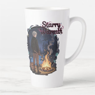 Caneca De Café Latte Calor Estelar - Garoto Anime Lenhador pela Fogueir