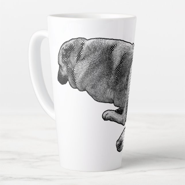 Caneca De Café Latte Calor Lento, Olhos Fechados (Ângulo esquerdo)