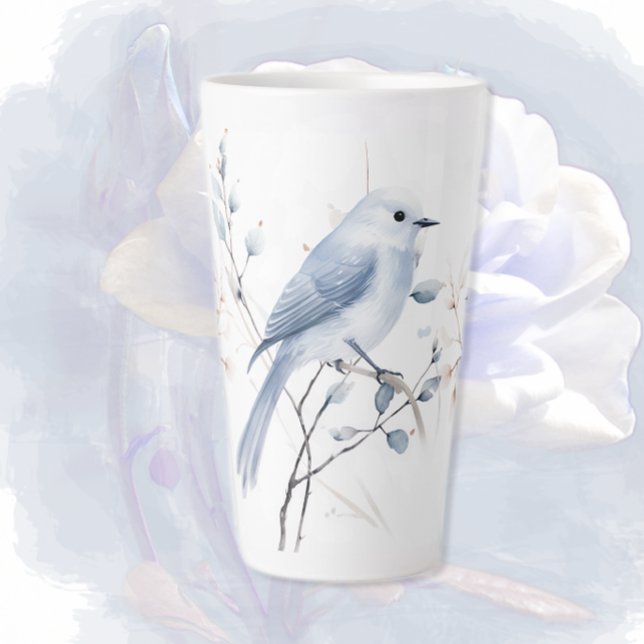 Caneca De Café Latte Cama de Lata Azul e Ramos (Criador carregado)
