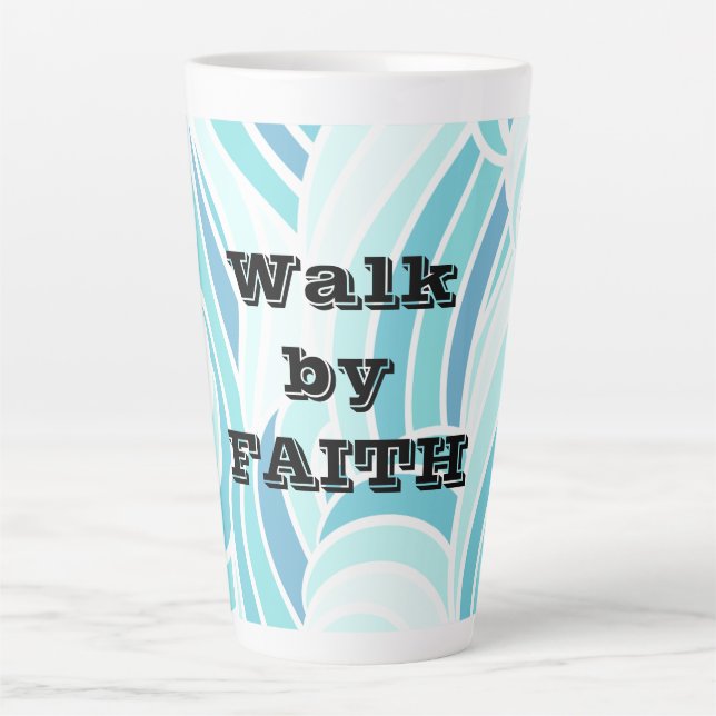 Caneca De Café Latte Caminhada por Faith Water Design (Frente)