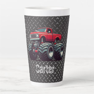 Caneca De Café Latte Caminhão monstro vermelho