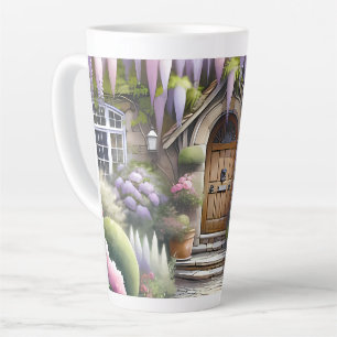 Caneca De Café Latte Caminho Encantador de Jardim de Casa de Campo