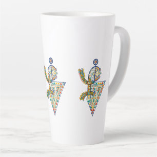 Caneca De Café Latte Camisa Amazigh Geométrica Tribal Amazigh