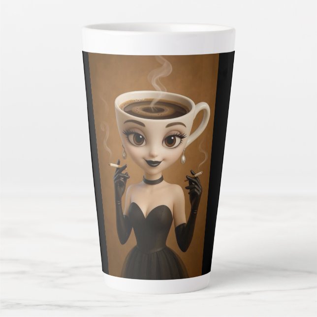 Caneca De Café Latte Camisa do Halloween 2025 Ballerina Capuccino (Frente)