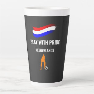 Caneca De Café Latte Camisa do Orgulho do Futebol da Holanda 2026